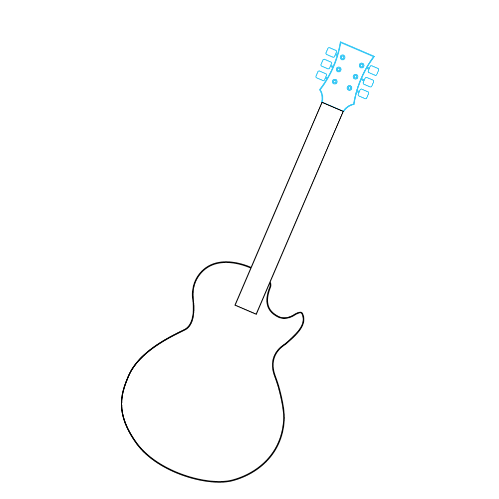 How to Draw An Electric Guitar Step by Step Step  3