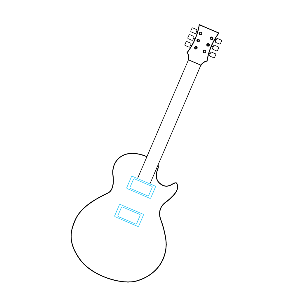 How to Draw An Electric Guitar Step by Step Step  4