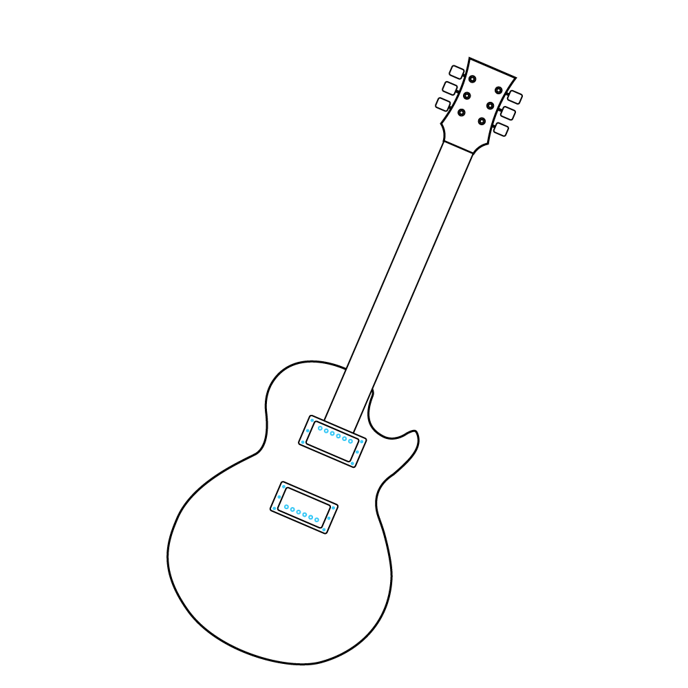 How to Draw An Electric Guitar Step by Step Step  5