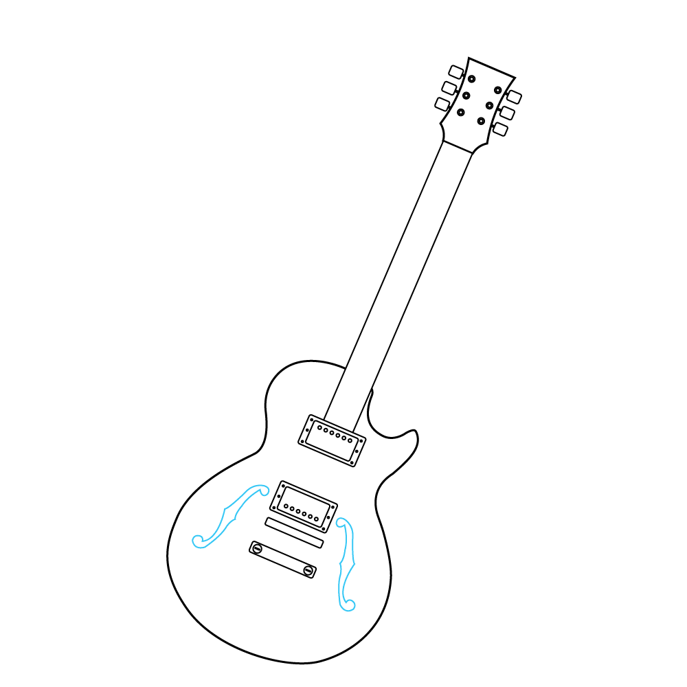 How to Draw An Electric Guitar Step by Step Step  7
