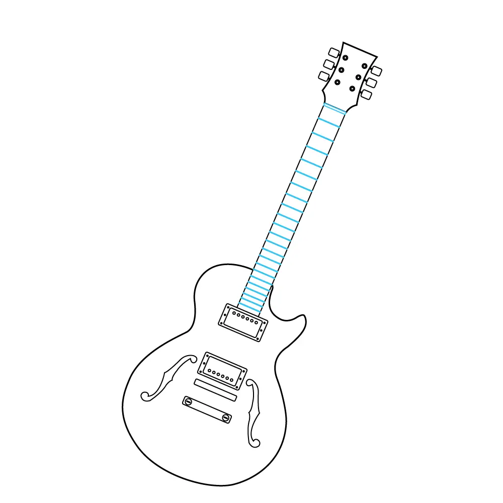 How to Draw An Electric Guitar Step by Step Step  8