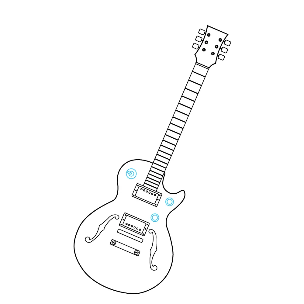 How to Draw An Electric Guitar Step by Step Step  9
