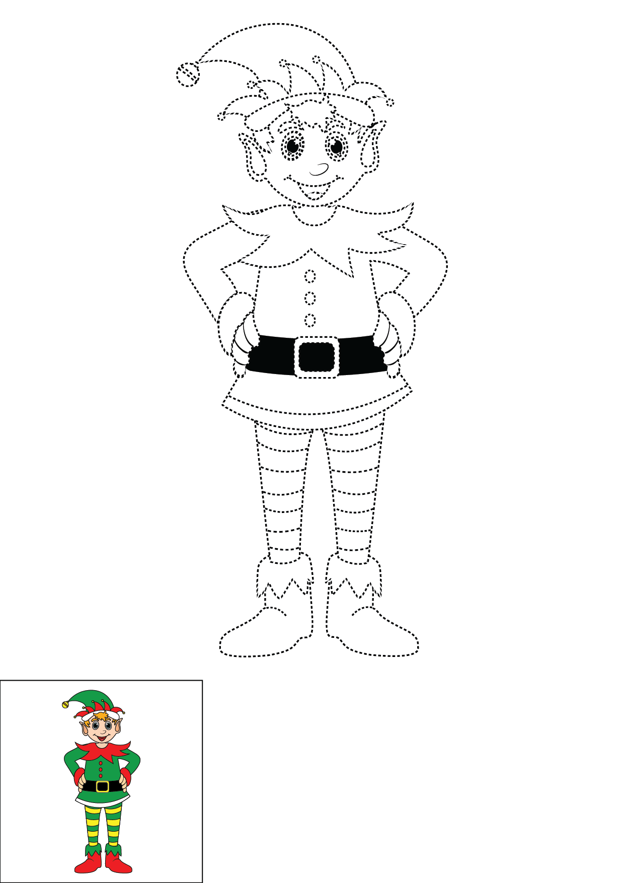How to Draw An Elf Step by Step Printable Dotted