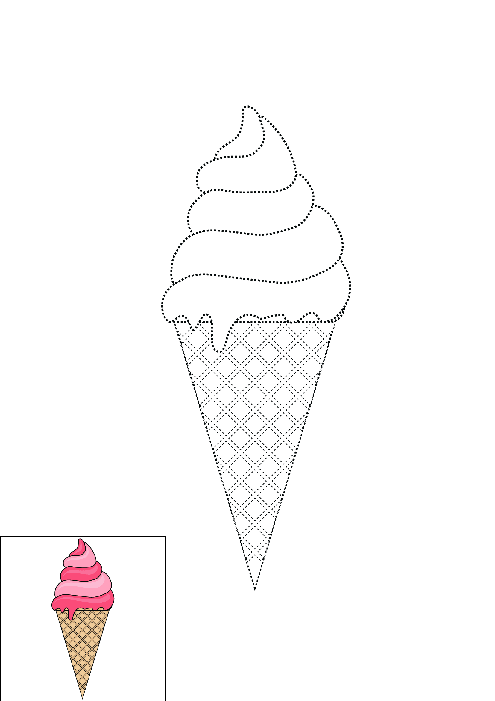 How to Draw An Ice Cream Step by Step Printable Dotted