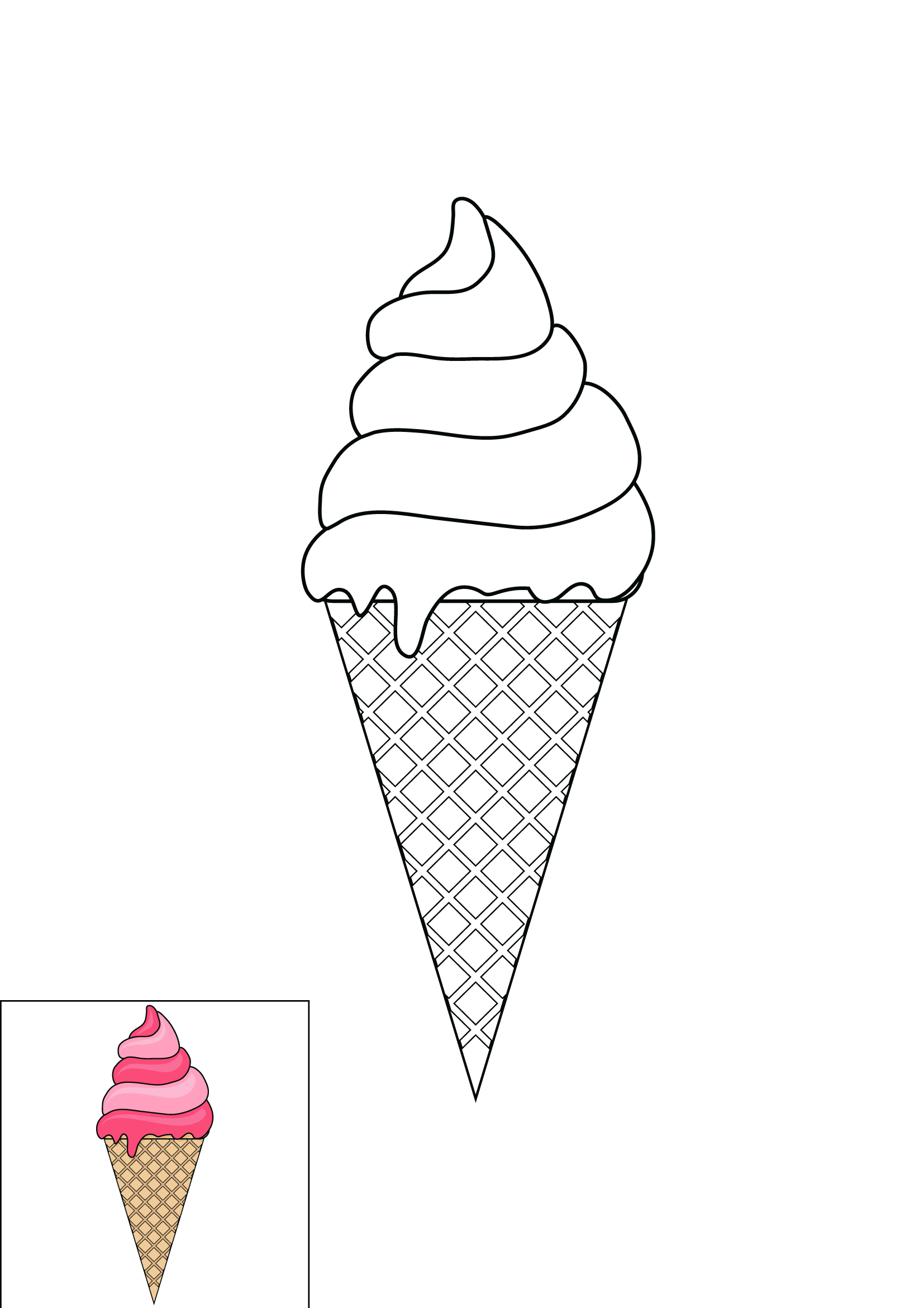 How to Draw An Ice Cream Step by Step Printable Color