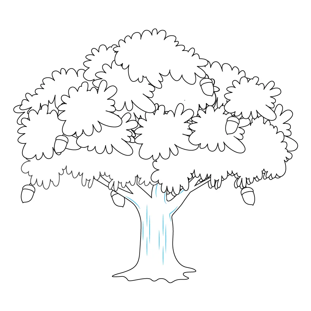 How to Draw An Oak Tree Step by Step Step  10