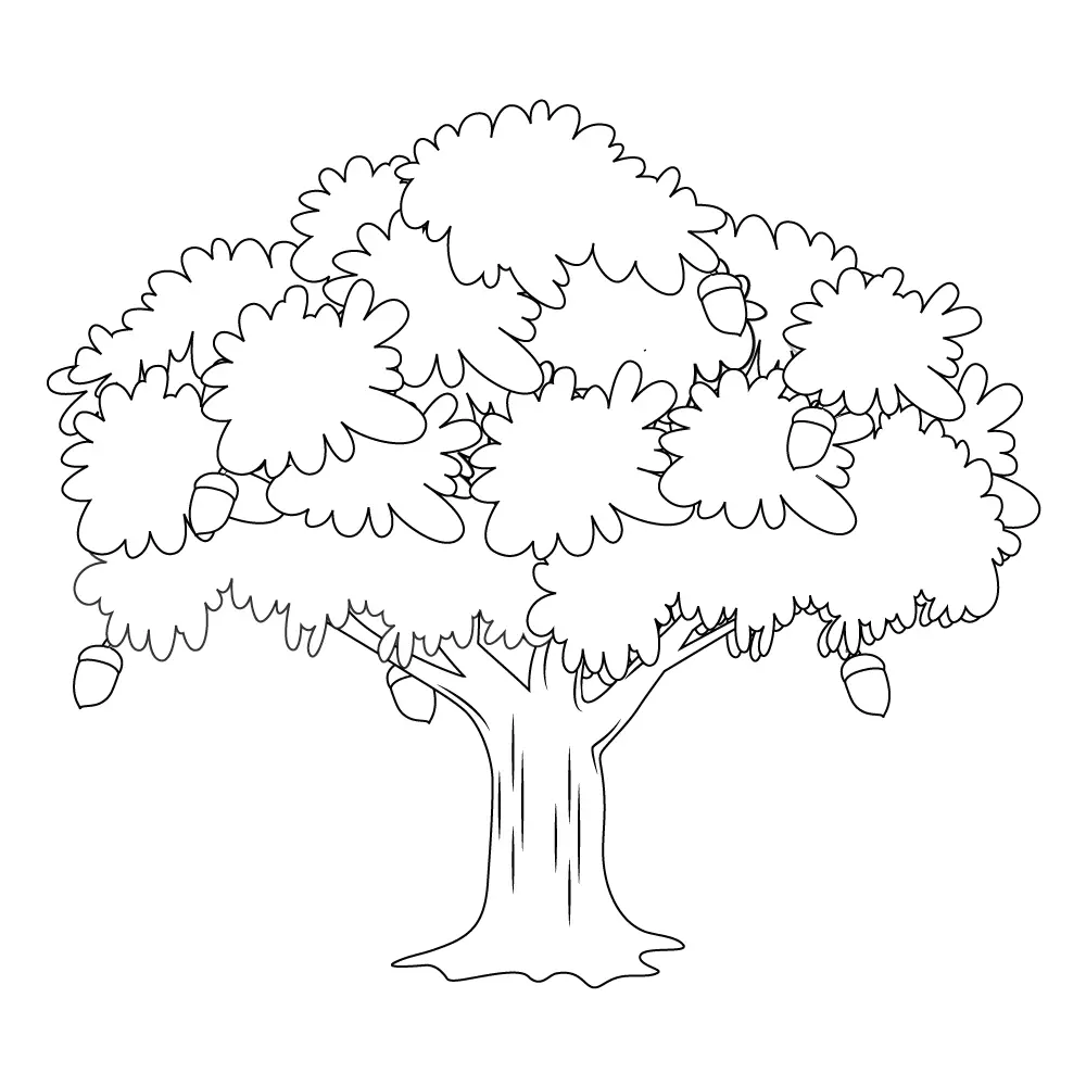 How to Draw An Oak Tree Step by Step Step  11