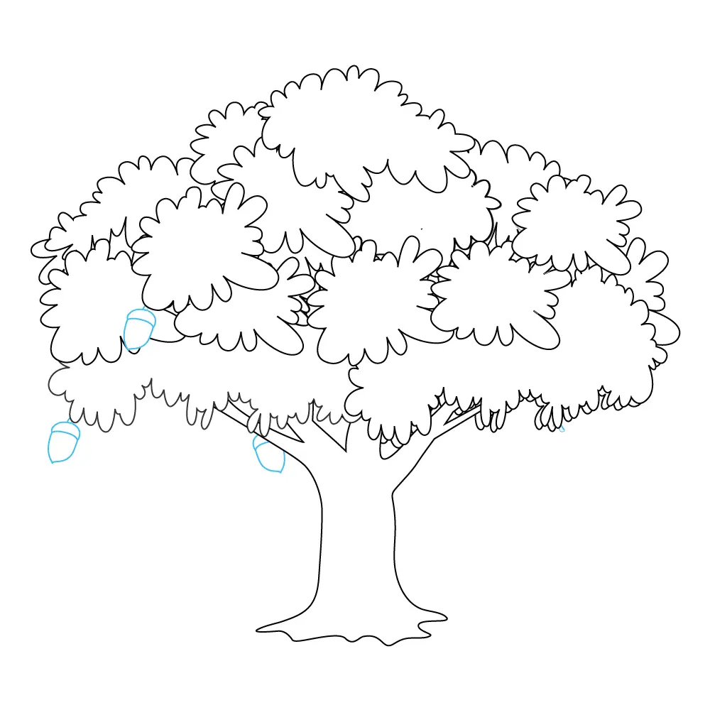 How to Draw An Oak Tree Step by Step Step  8