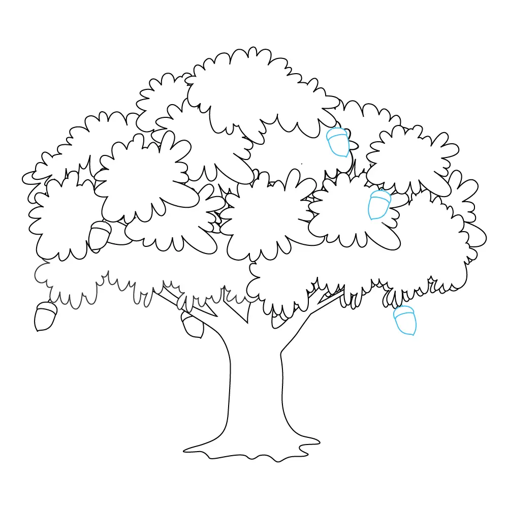 How to Draw An Oak Tree Step by Step Step  9