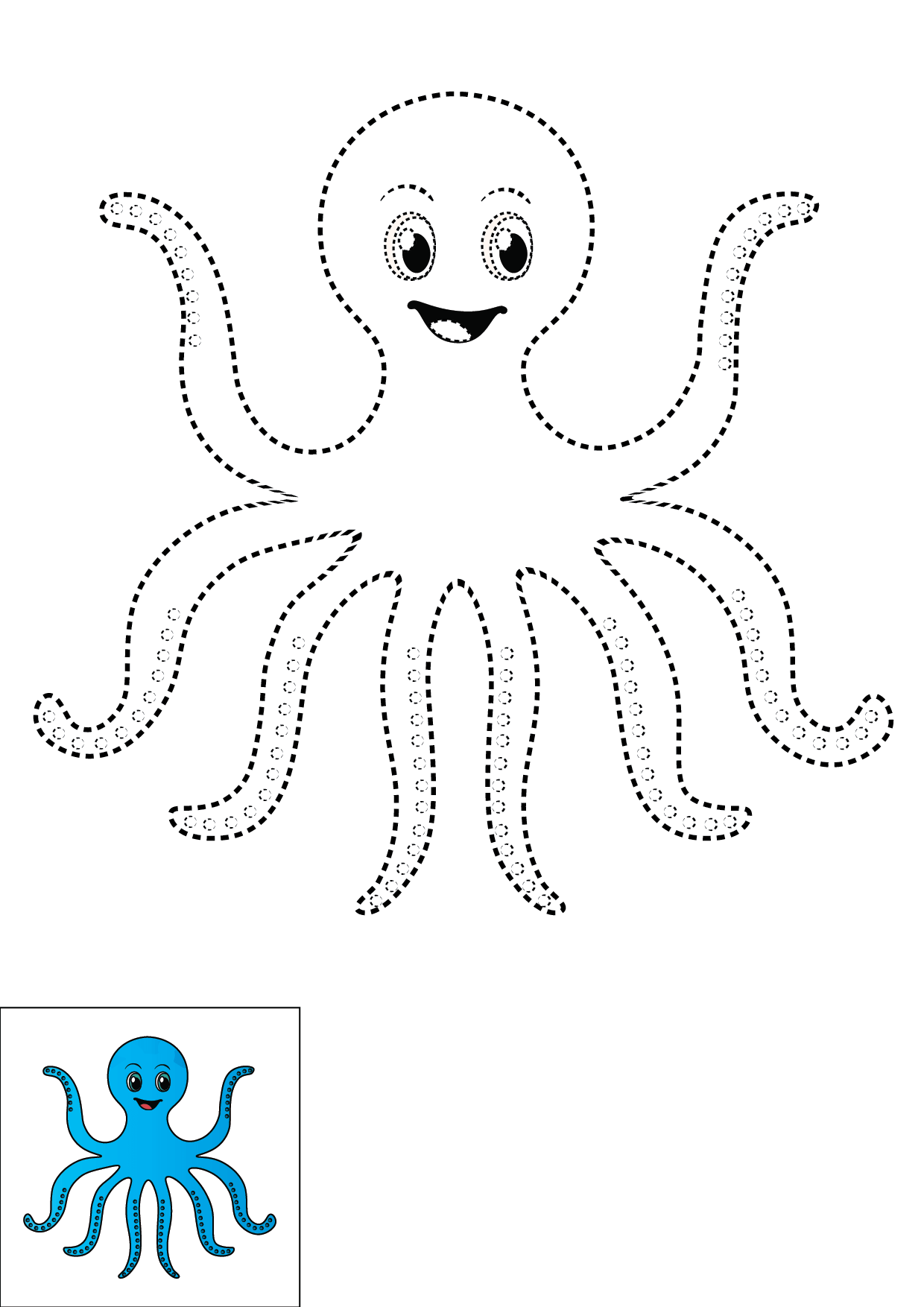 How to Draw An Octopus Step by Step Printable Dotted