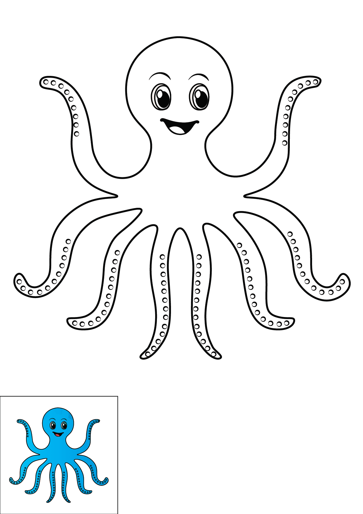 How to Draw An Octopus Step by Step Printable Color