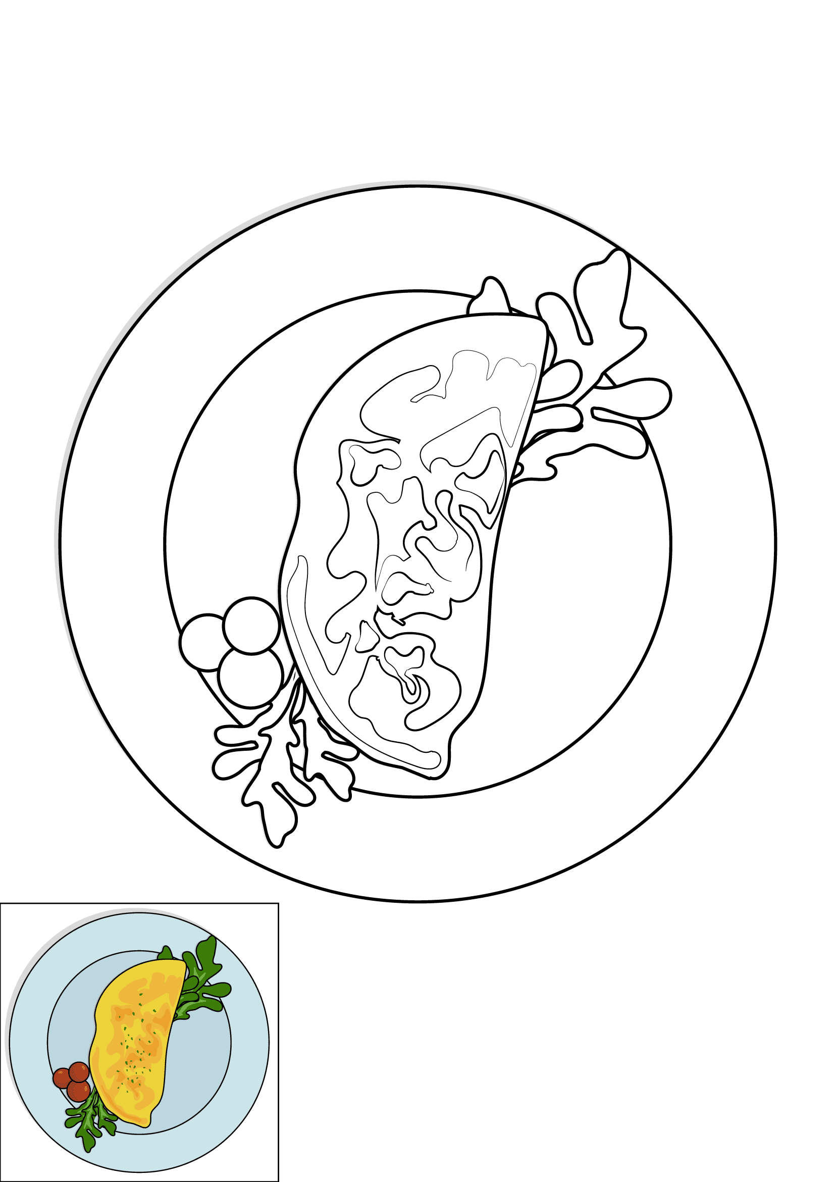 How to Draw An Omelette Step by Step Printable Color