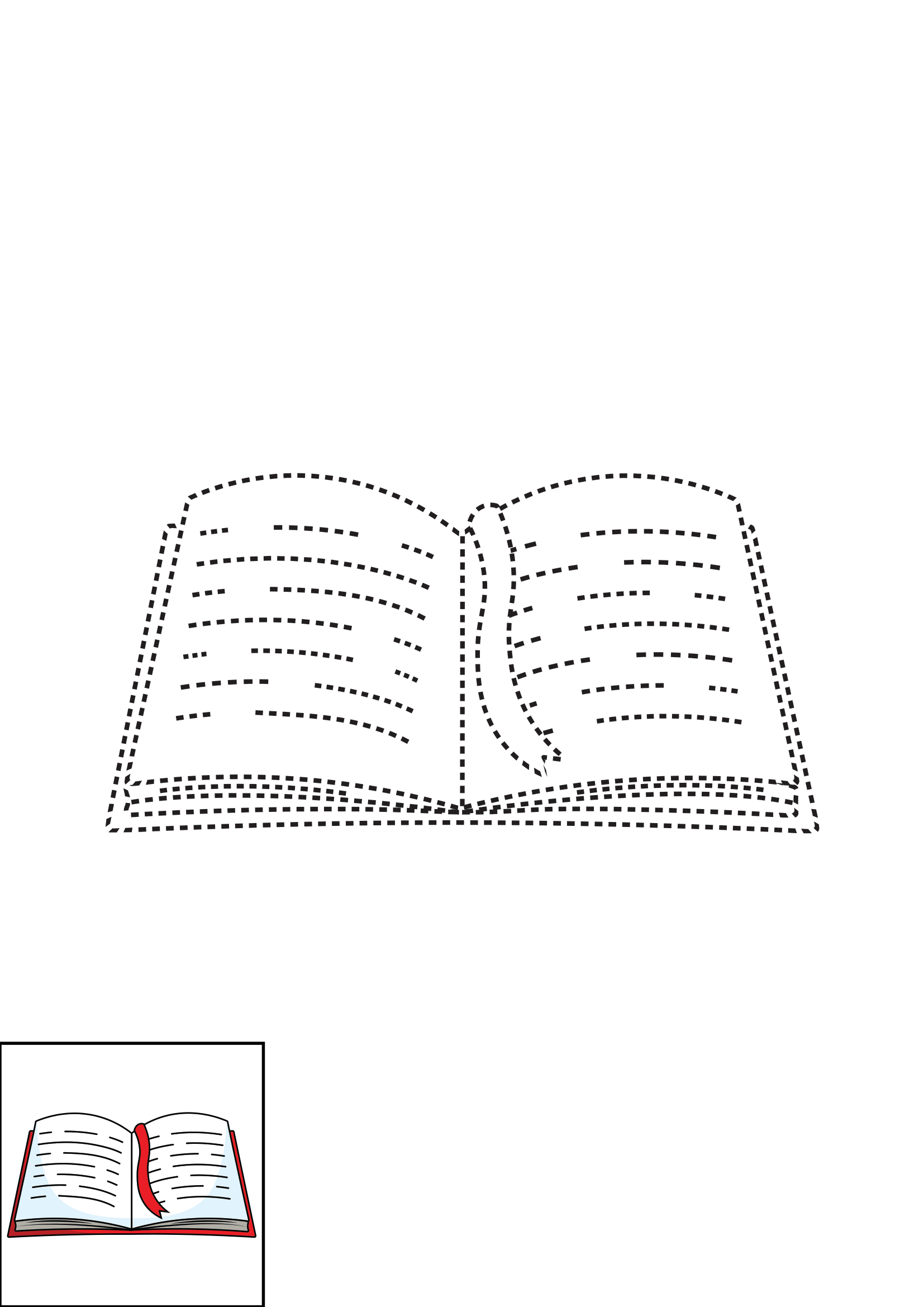 How to Draw An Open Book Step by Step Printable Dotted