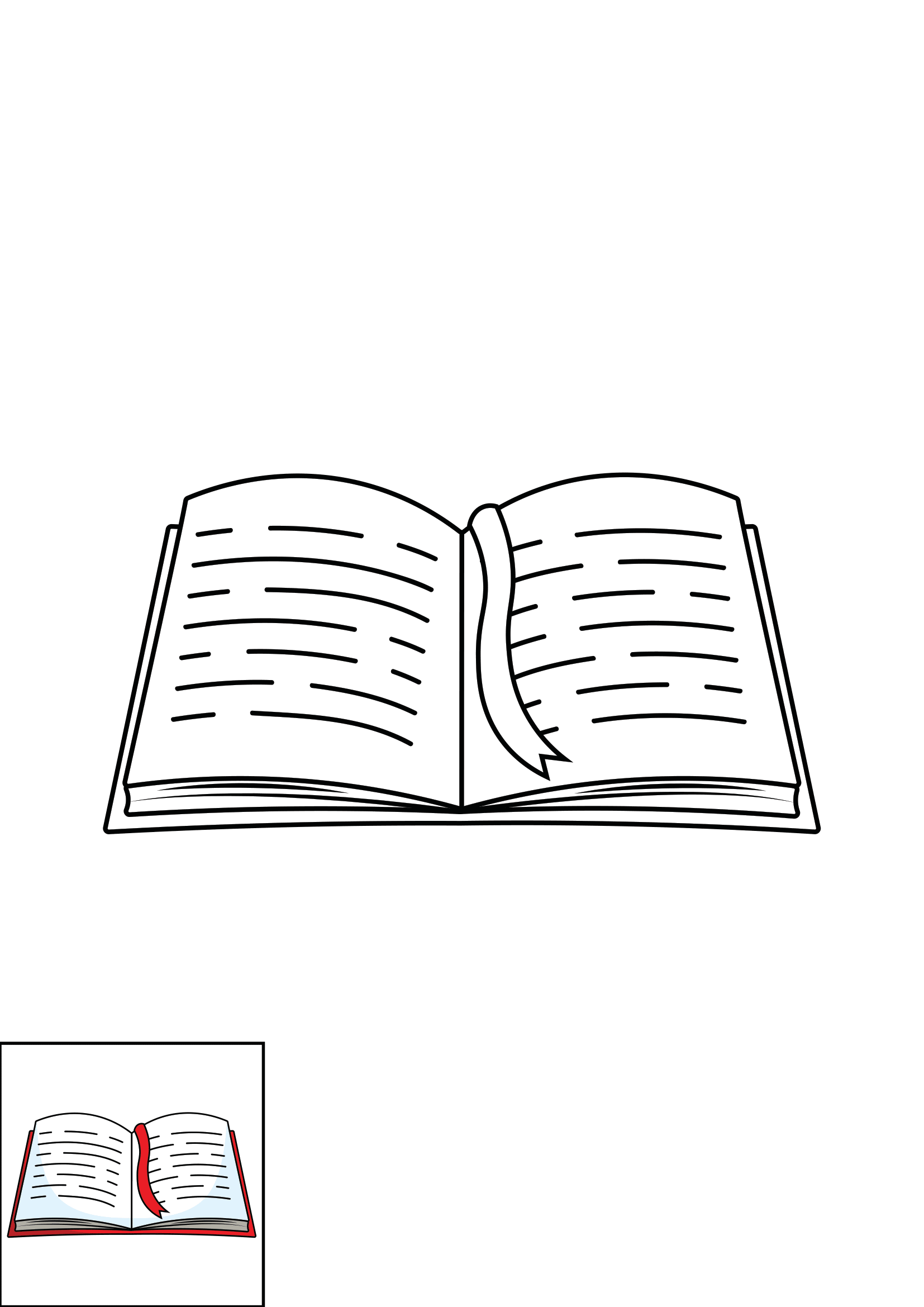 How to Draw An Open Book Step by Step Printable Color