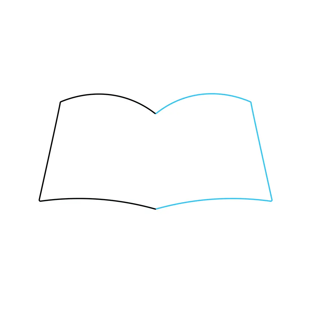 How to Draw An Open Book Step by Step Step  2