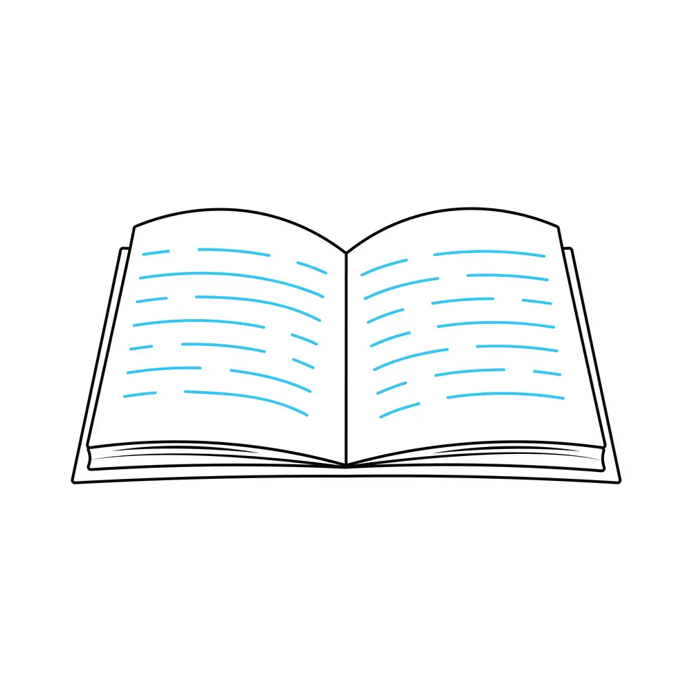 How to Draw An Open Book Step by Step Step  6