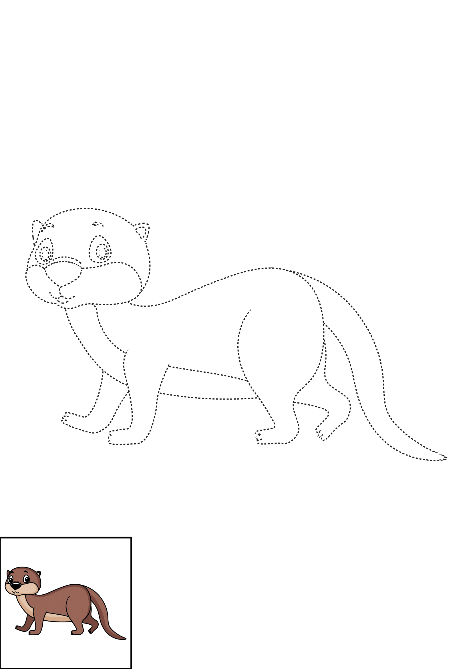 How to Draw An Otter Step by Step Printable Dotted