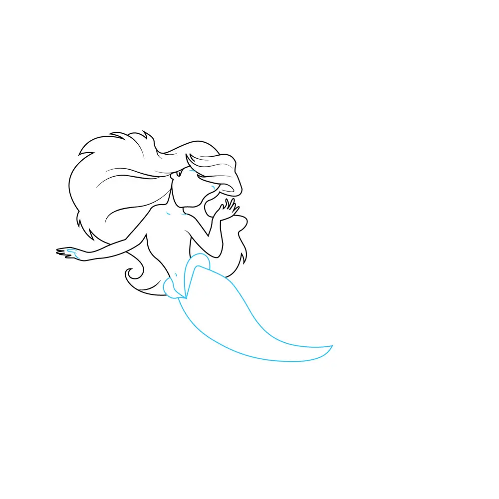 How to Draw Ariel Step by Step Step  4