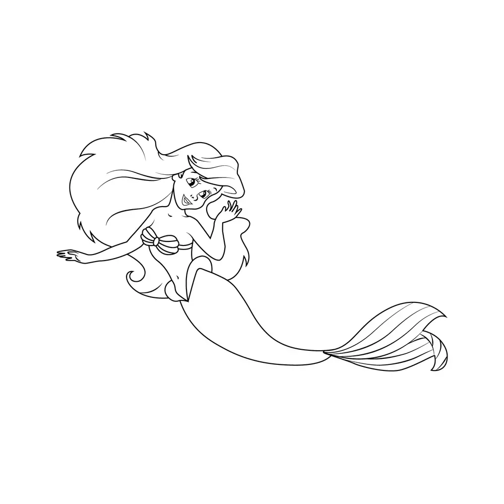 How to Draw Ariel Step by Step Step  8