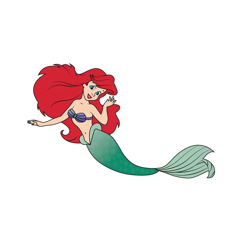 How to Draw Ariel Step by Step Step  9