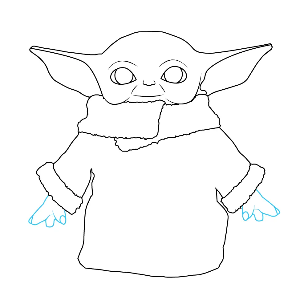 How to Draw Baby Yoda Step by Step Step  10