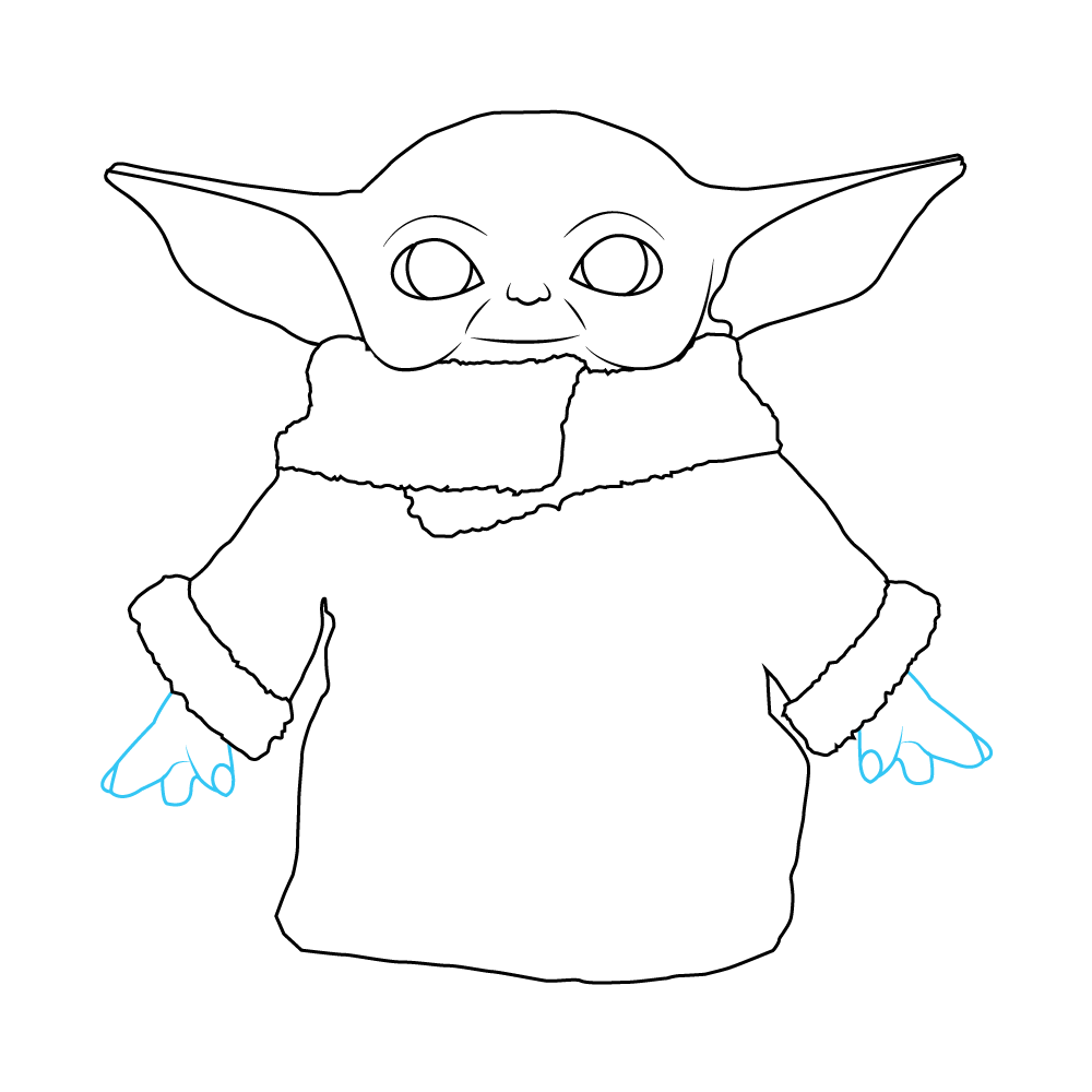 how to draw yoda face easy