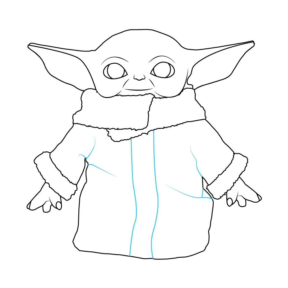 How to Draw Baby Yoda Step by Step Step  11