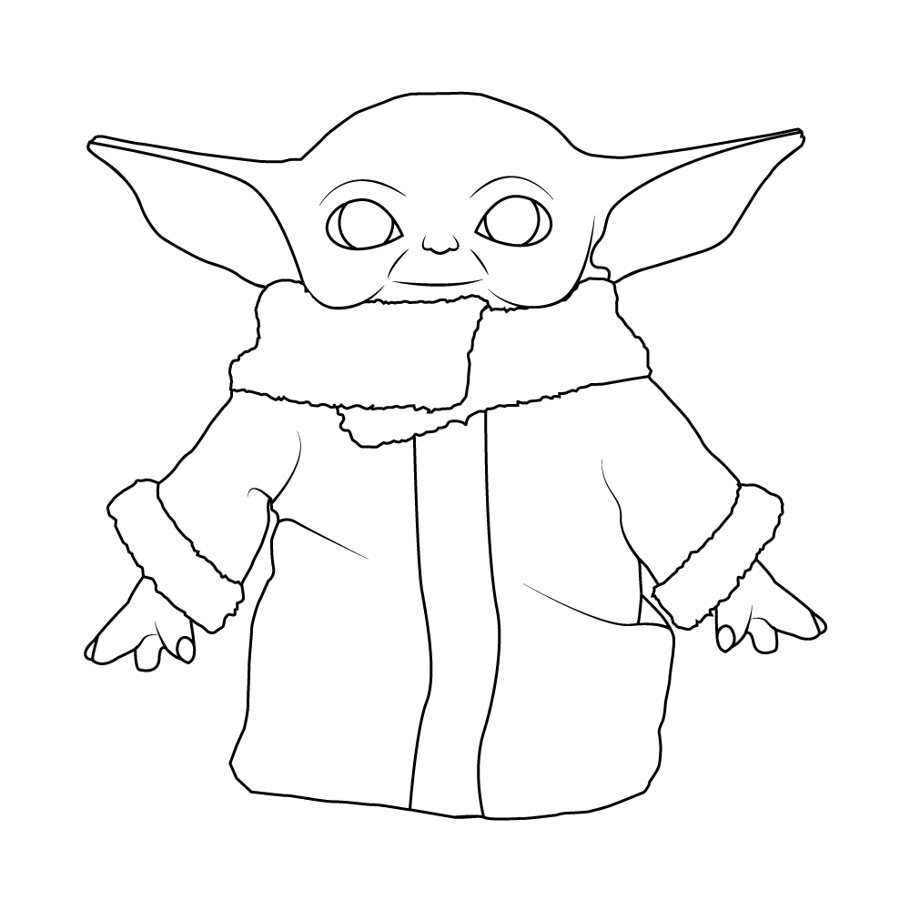 How to Draw Baby Yoda Step by Step Step  12