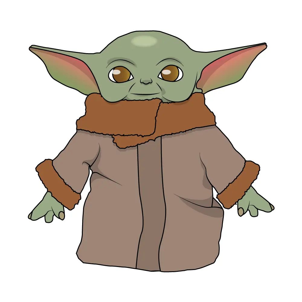 How to Draw Baby Yoda Step by Step Step  13