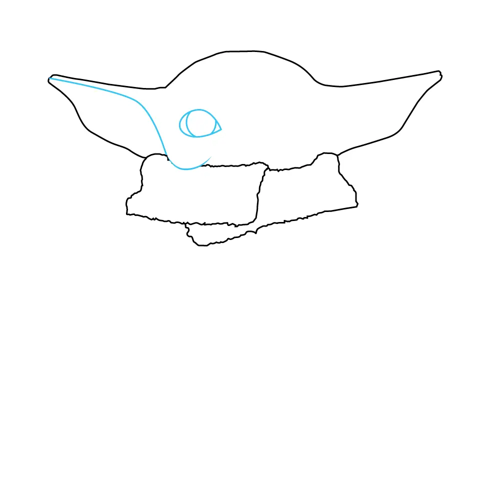 How to Draw Baby Yoda Step by Step Step  5