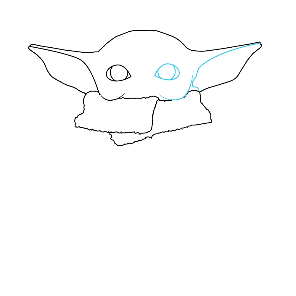 How to Draw Baby Yoda Step by Step Step  6