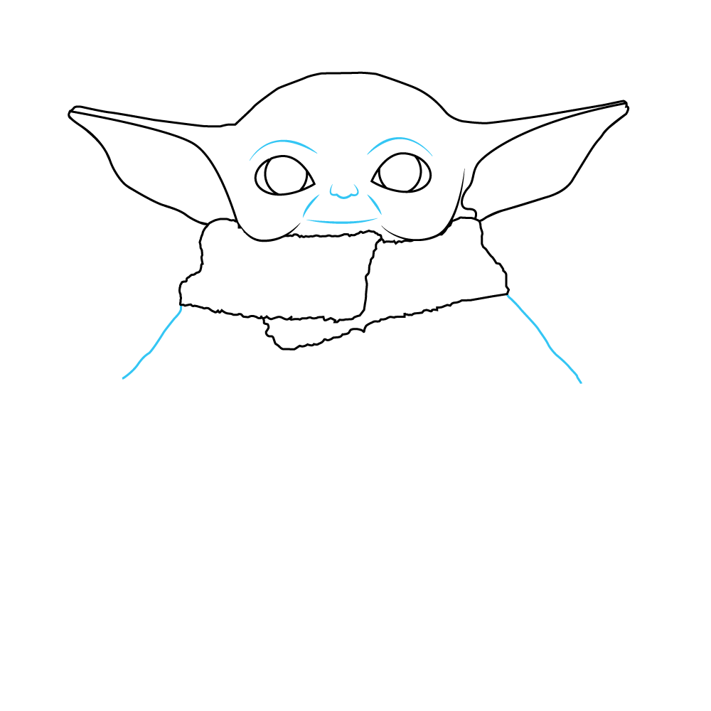 How to Draw Baby Yoda Step by Step Step  7