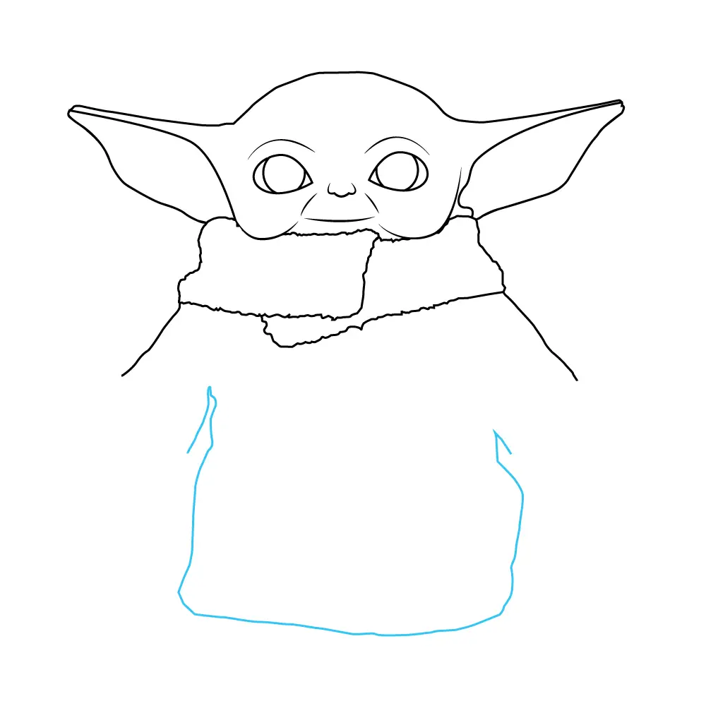 How to Draw Baby Yoda Step by Step Step  8