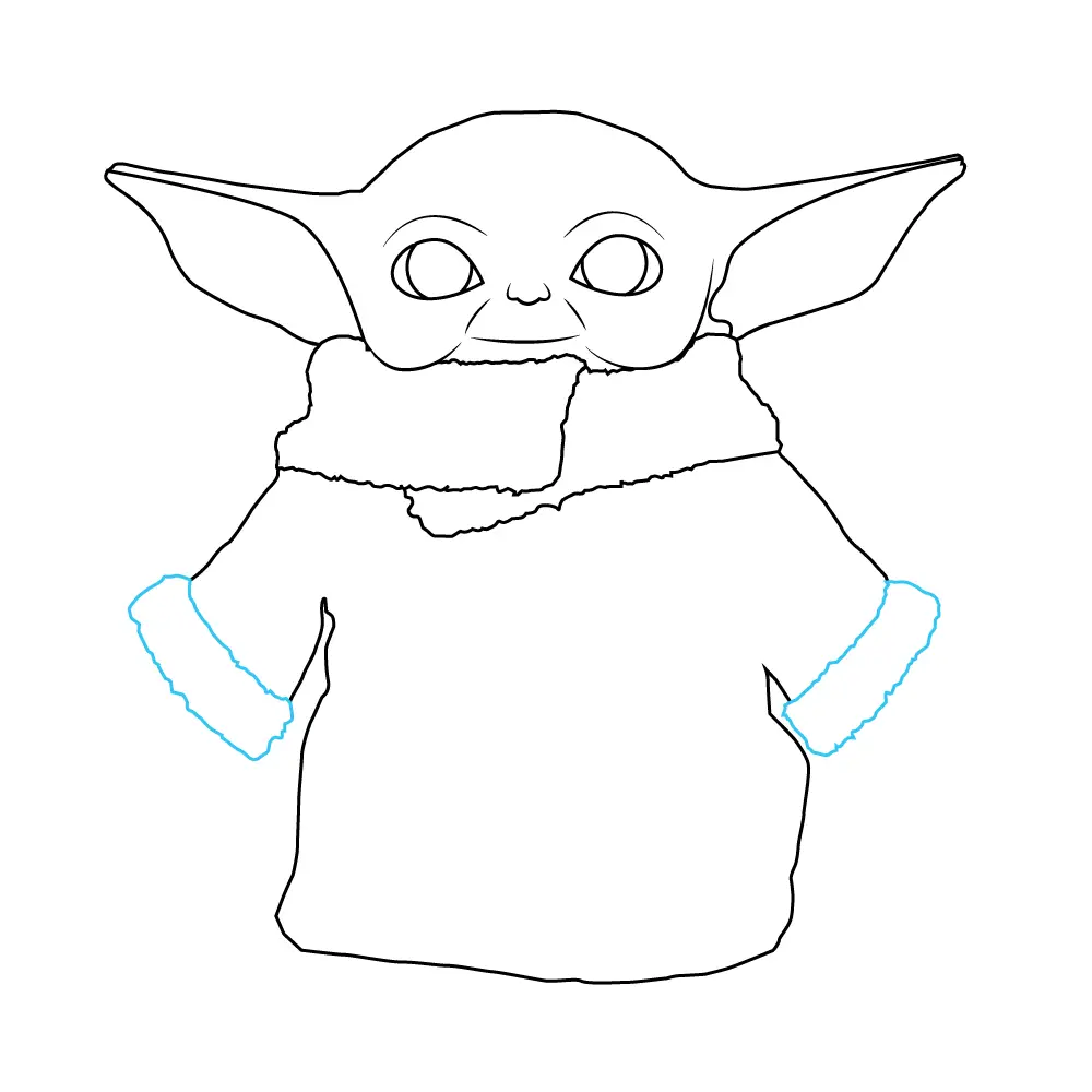 How to Draw Baby Yoda Step by Step Step  9