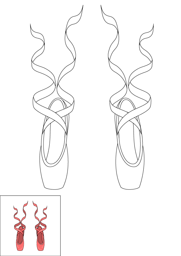 How to Draw Ballet Shoes Step by Step Printable Color