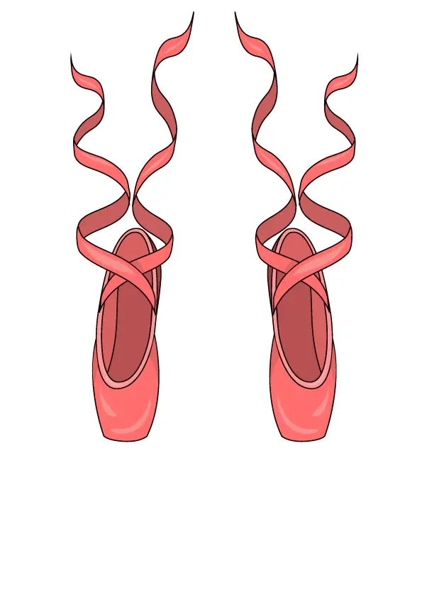 How to Draw Ballet Shoes Step by Step Printable
