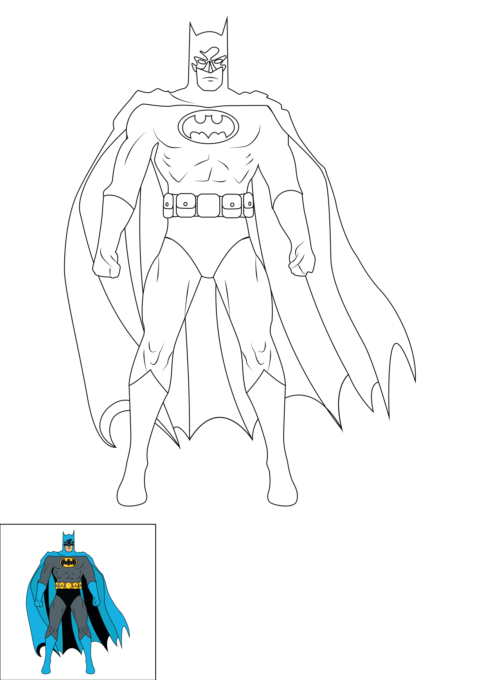 How to Draw Batman Step by Step Printable Color