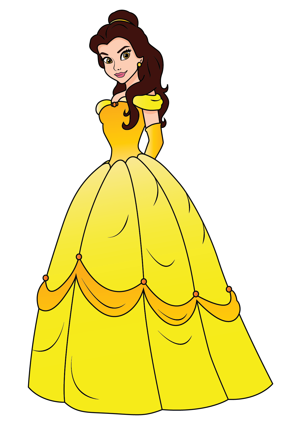 How to Draw Belle Step by Step Printable