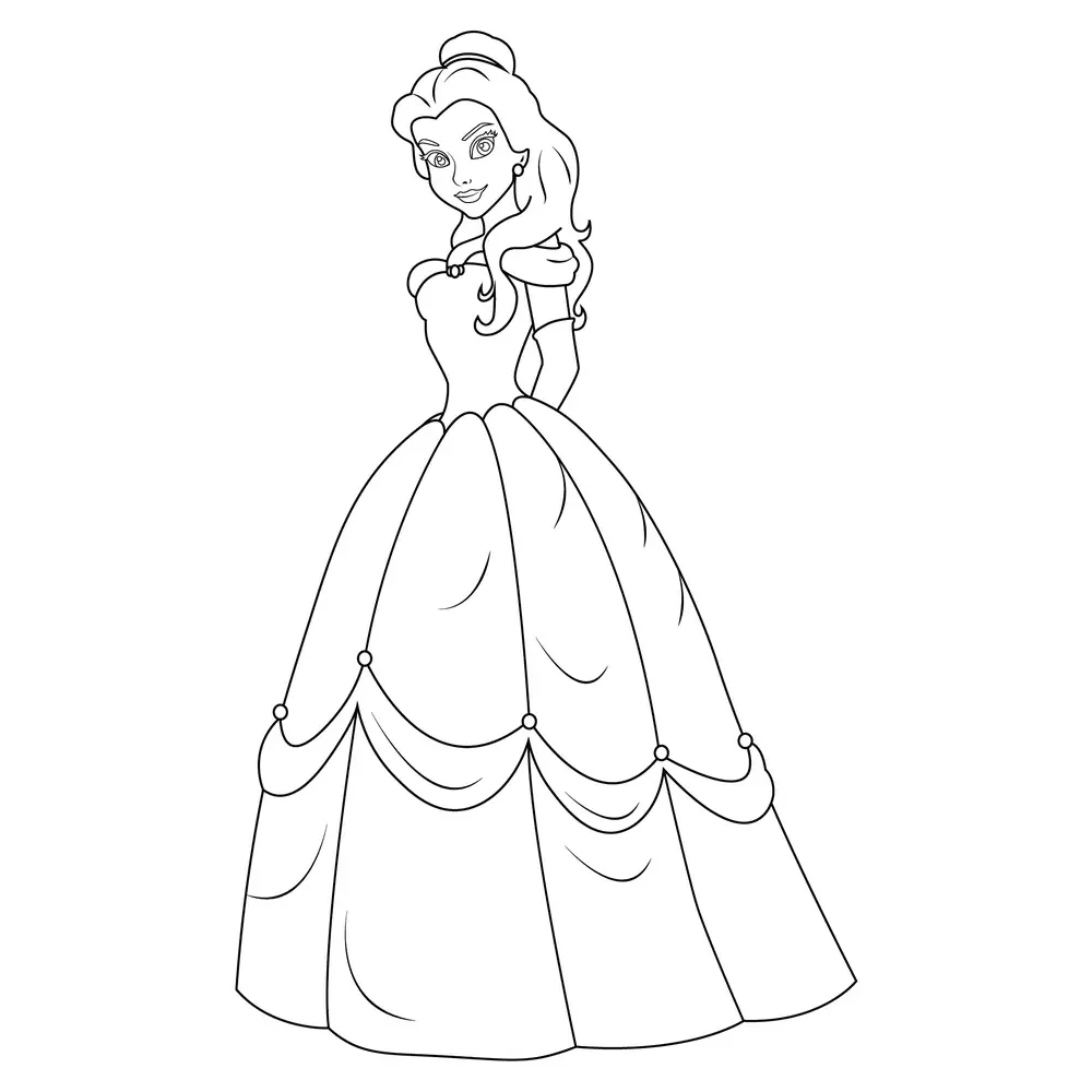 How to Draw Belle Step by Step Step  10