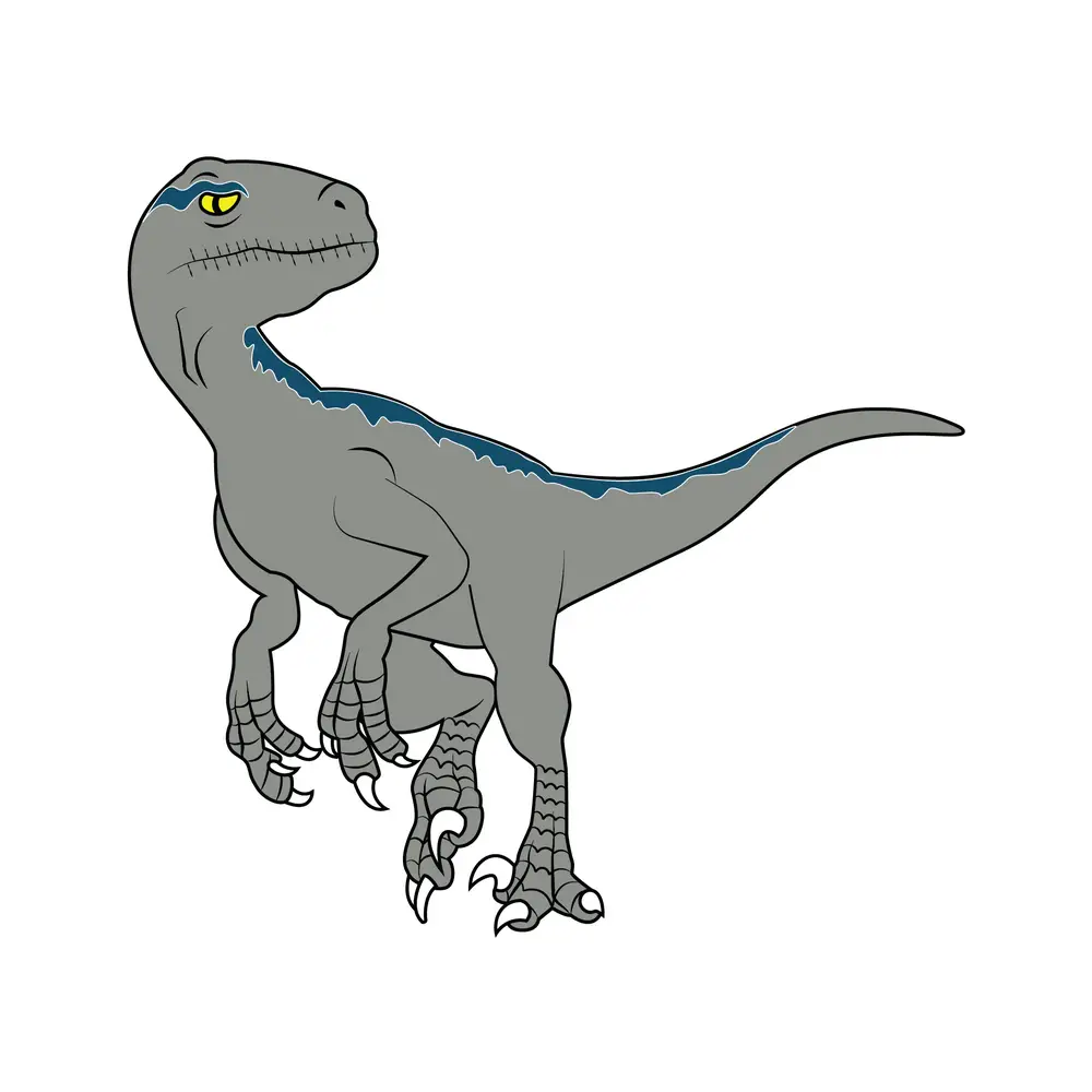 How to Draw Blue Velociraptor Step by Step Step  10