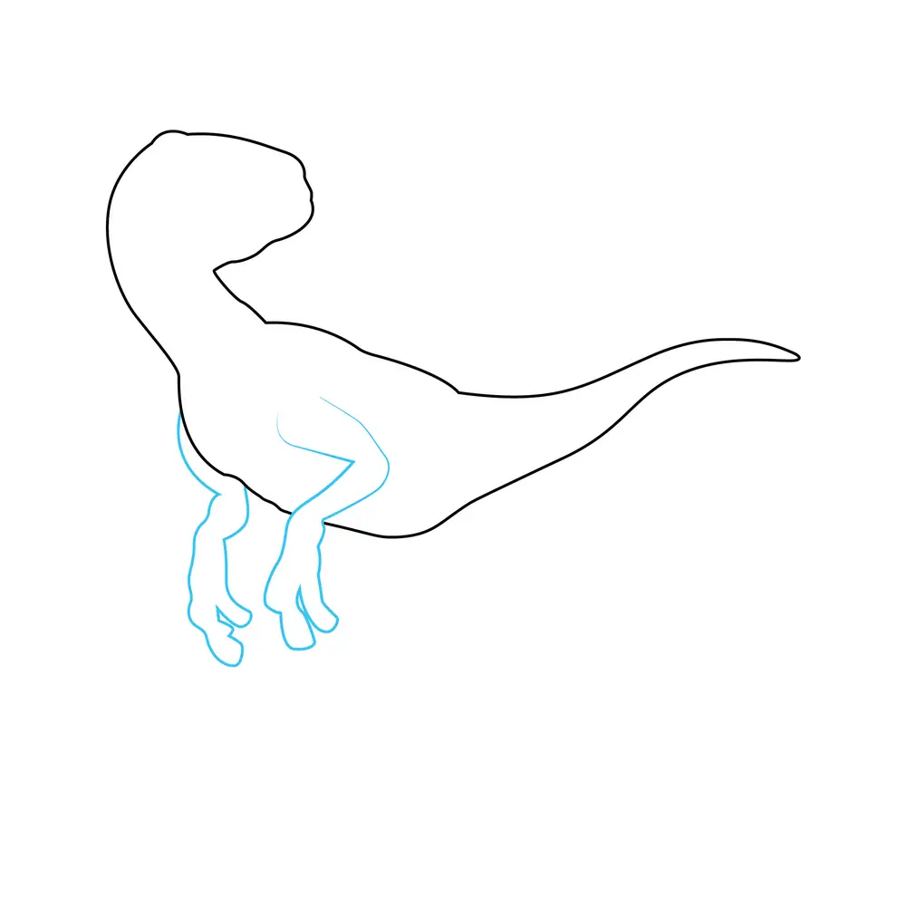 How to Draw Blue Velociraptor Step by Step Step  3