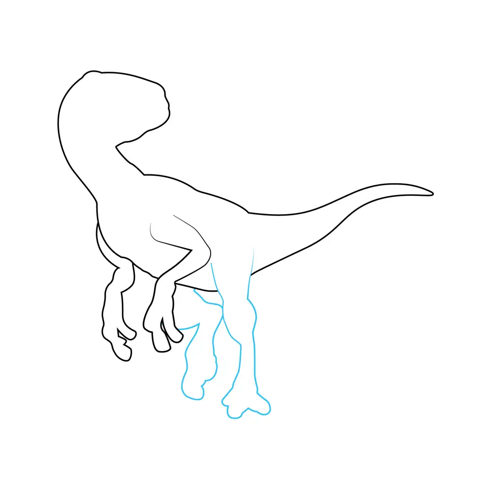 How to Draw Blue Velociraptor Step by Step Step  4