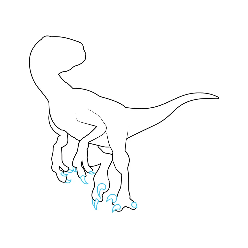 How to Draw Blue Velociraptor Step by Step Step  5
