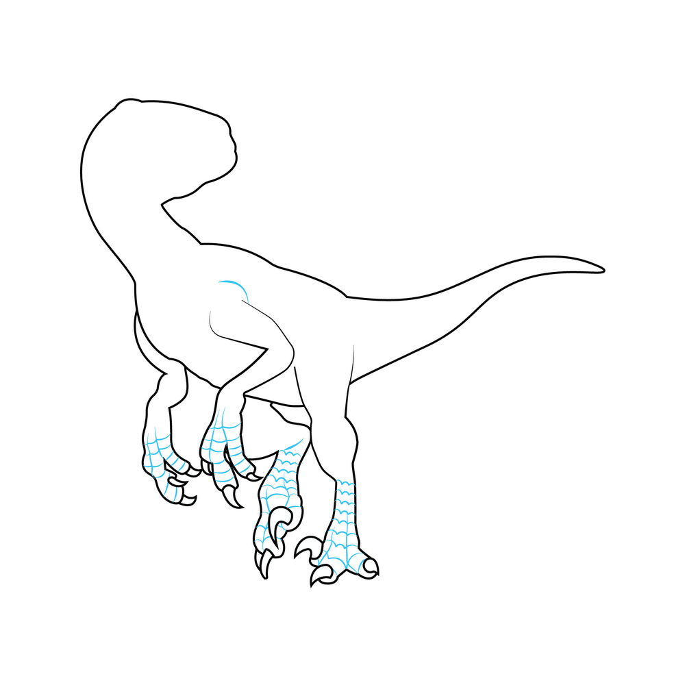 How to Draw Blue Velociraptor Step by Step Step  6