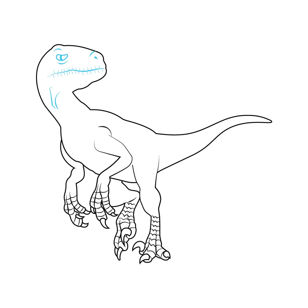 How to Draw Blue Velociraptor Step by Step Step  7