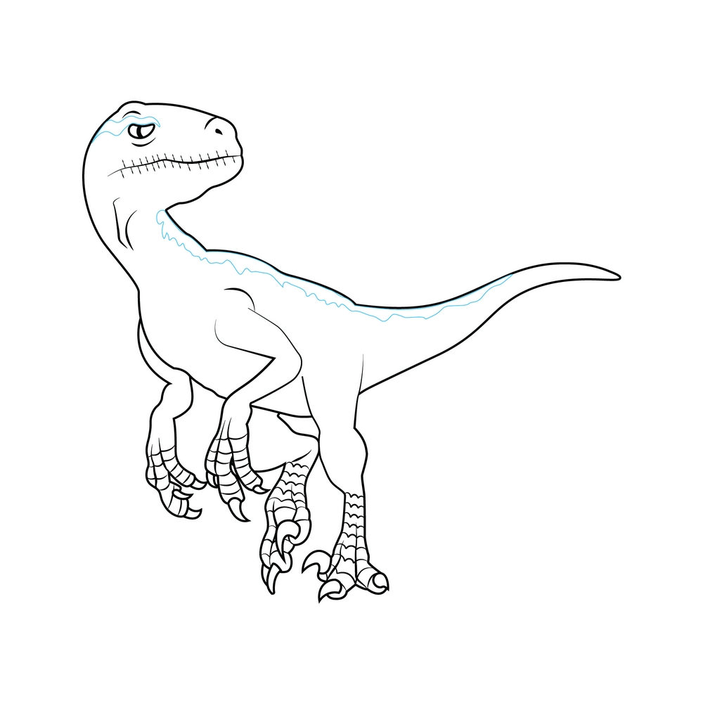 How to Draw Blue Velociraptor Step by Step Step  8
