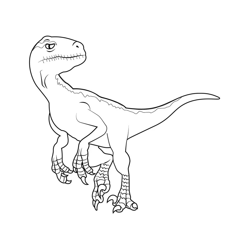 How to Draw Blue Velociraptor Step by Step Step  9