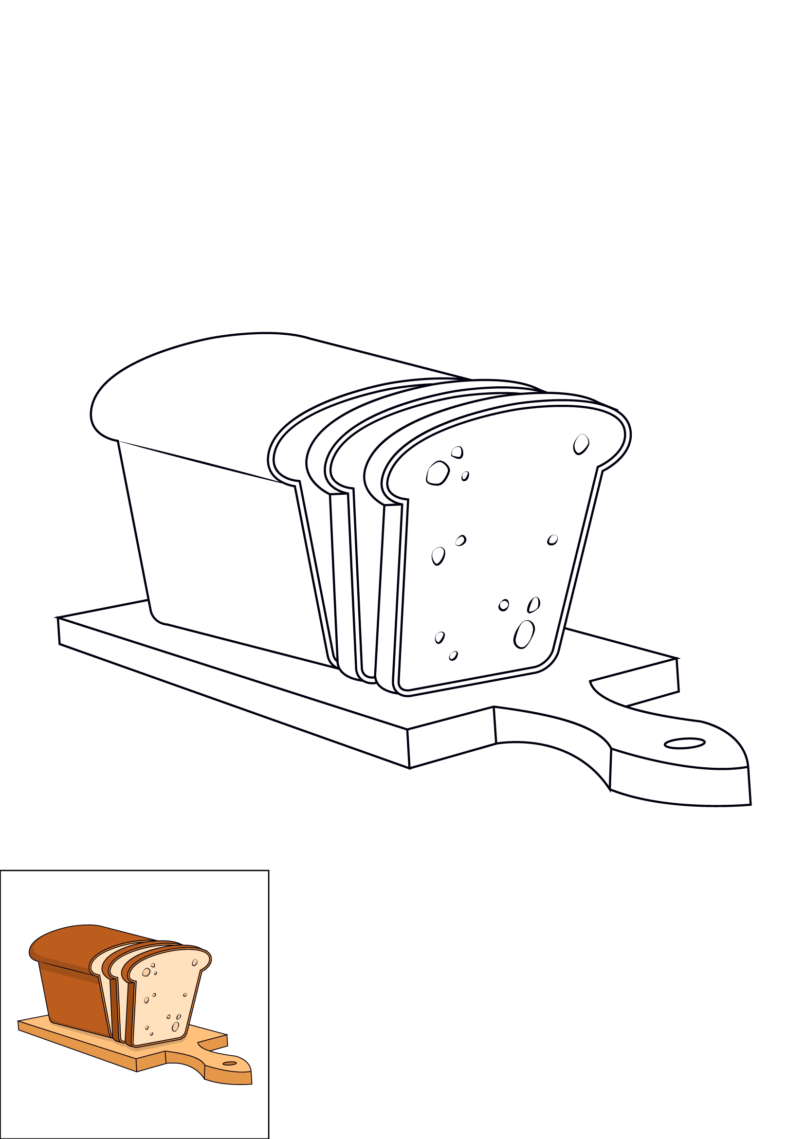 How to Draw Bread Step by Step Printable Color