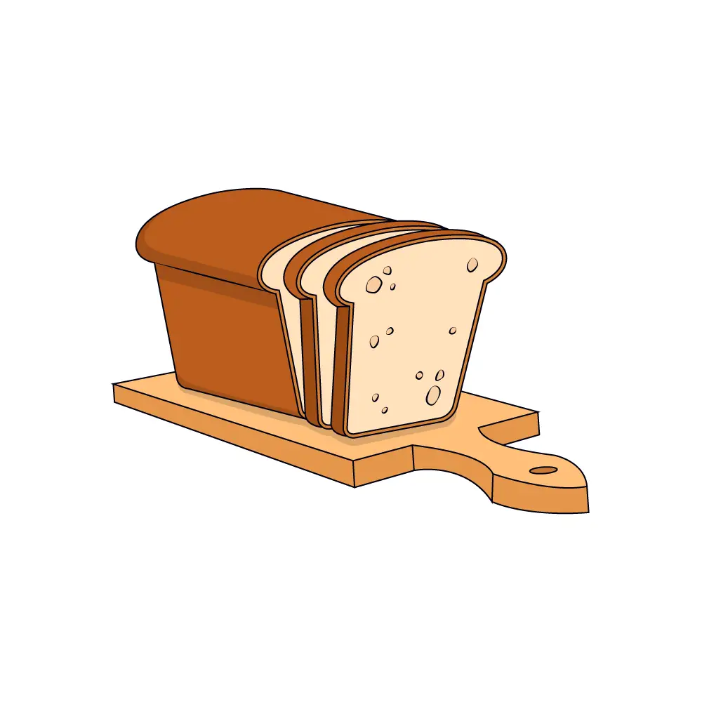 How to Draw Bread Step by Step Step  10