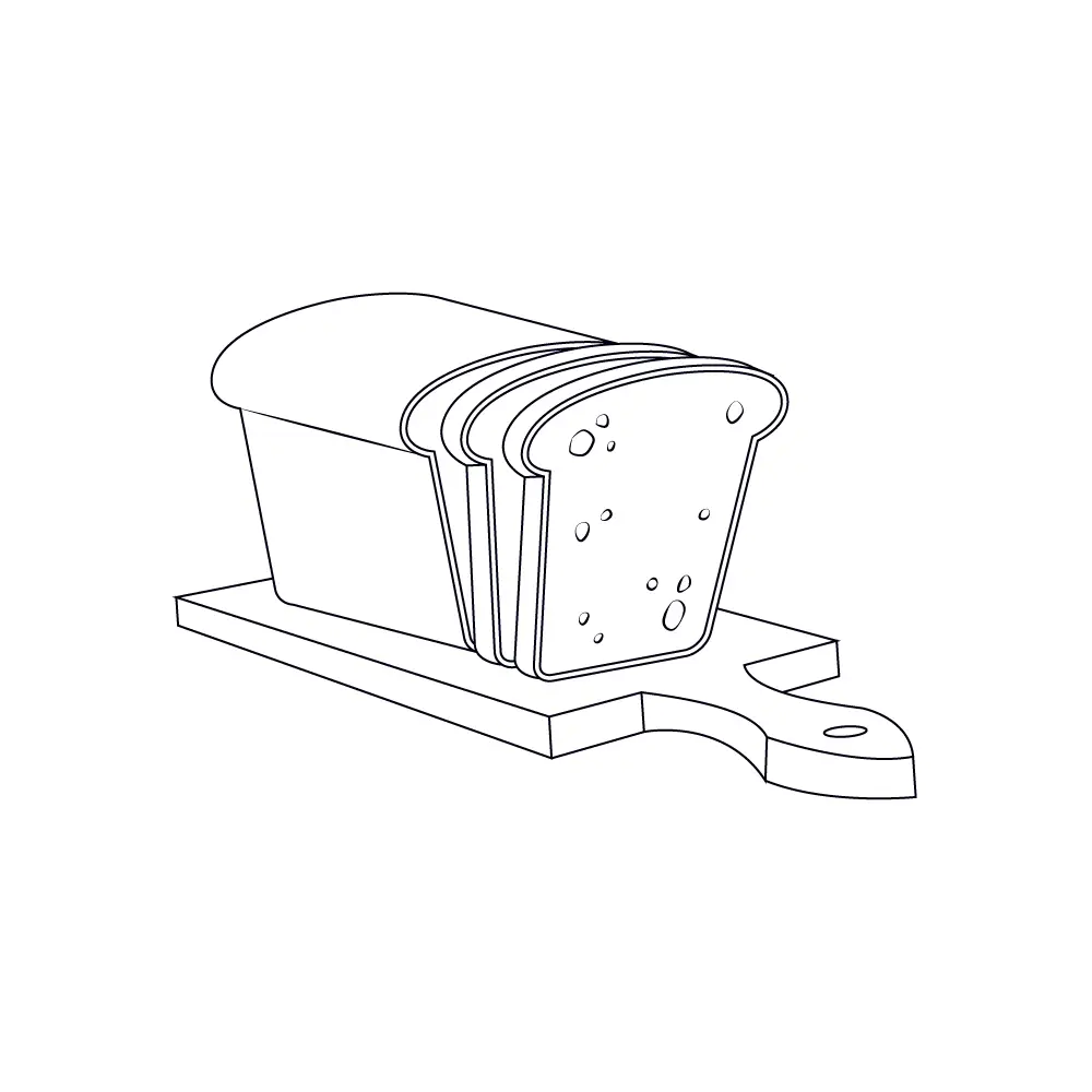 How to Draw Bread Step by Step Step  9